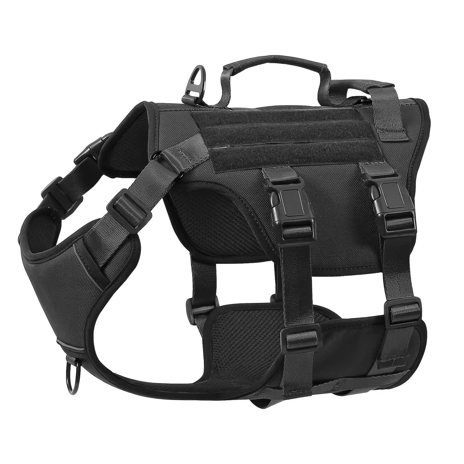 Harnais Tactique pour Chien de Grande Taille – Gilet Réfléchissant Anti-Traction Réglable avec Doubles Poignées